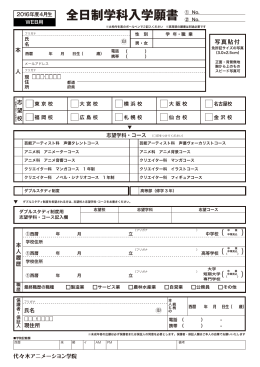 全日制学科入学願書 ① No.