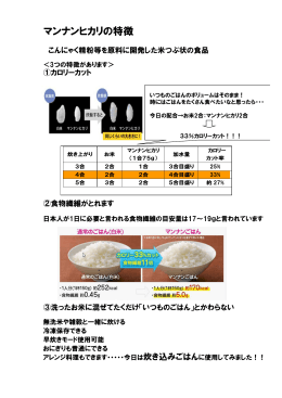 マンナンヒカリの特徴
