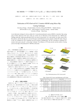 SiC-MEMS パーツ作製のための &mu; 泥しょう鋳込み成形法の開発