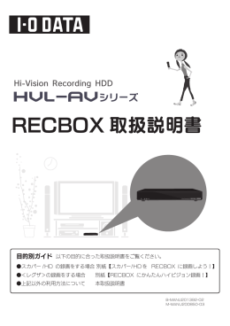 HVL-AVシリーズ RECBOX取扱説明書