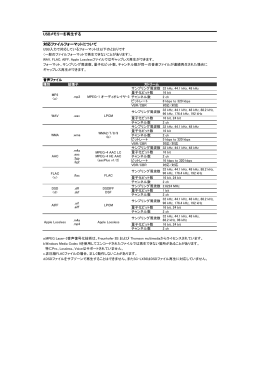 USBメモリーを再生する 対応ファイルフォーマットについて