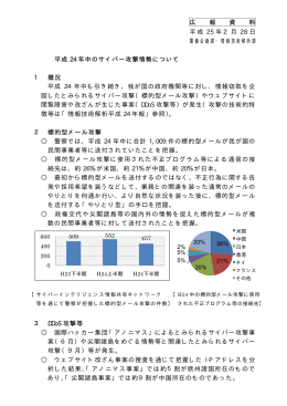 平成24年中のサイバー攻撃情勢について