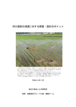 河川堤防の浸透に対する照査・設計のポイント