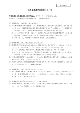 地下浸透基準の設定について