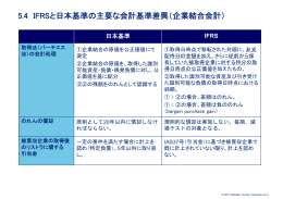 5.4 IFRSと日本基準の主要な会計基準差異（企業結合会計）