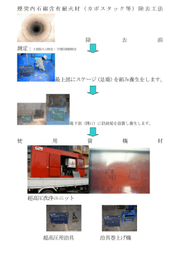 煙突内石綿含有耐火材（カポスタック等）除去工法 除 去 前 最上部に