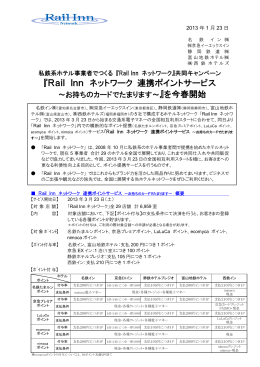 『Rail Inn ネットワーク 連携ポイントサービス