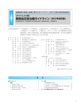 肺高血圧症治療ガイドライン（2012年改訂版）