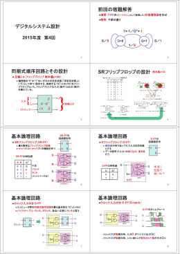 デジタルシステム設計 前回の宿題解答 同期式順序回路とその設計 SR