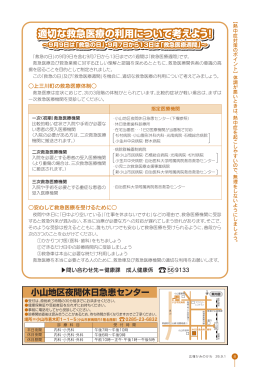 適切な救急医療の利用について考えよう！ 適切な救急医療の利用