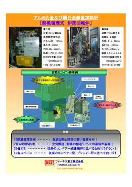 アルミ合金及び銅合金鍛造加熱炉 ［熱風循環式 炉床