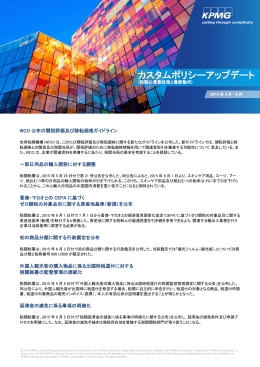 カスタムポリシーアップデート（税関の重要政策と最新動向）