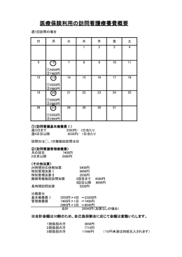 医療保険利用の訪問看護療養費概要