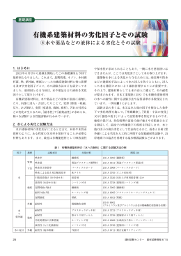 有機系建築材料の劣化因子とその試験