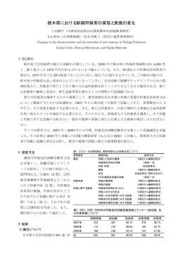 栃木県における新規狩猟者の実態と意識の変化