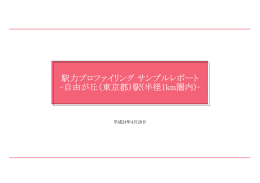 駅力プロファイリング サンプルレポート -自由が丘（東京都）駅(半径1km