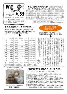 WE21ジャパンひらつか は平塚市内で非営利の ずっと、応援しています