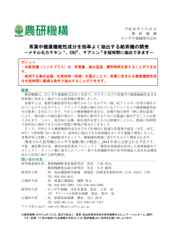 茶葉中健康機能性成分を効率よく抽出する給茶機の開発