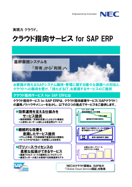 クラウド指向サービス for SAP ERP - 日本電気