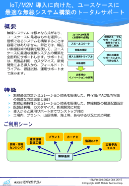 ユースケースに 最適な無線システム構築のトータルサポート