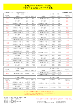 星野リゾート リゾナーレ 小浜島 ホテル&hArr;小浜港シャトルバス時刻表