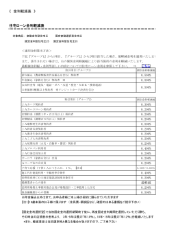 《 金利軽減表 》 住宅ローン金利軽減表