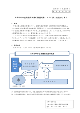川崎市中小企業融資制度の融資対象にNPO法人を追加します(PDF形式
