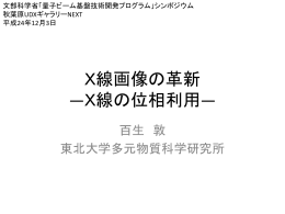 X線の位相利用 - 量子ビーム基盤技術開発プログラム