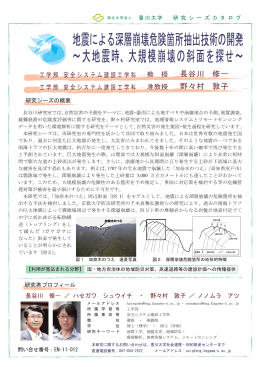 地震による深層崩壊危険箇所抽出技術の開発～大地震時