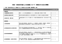 防災・安全交付金による支援について（想定される主な事業）