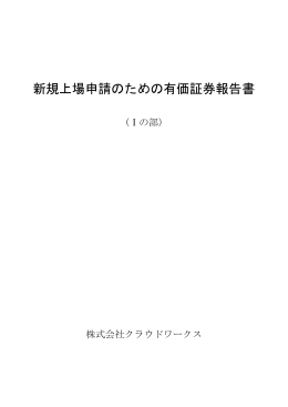 新規上場申請のための有価証券報告書