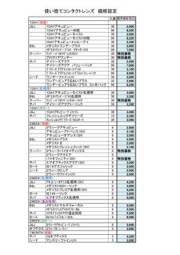 使い捨てコンタクトレンズ 価格設定