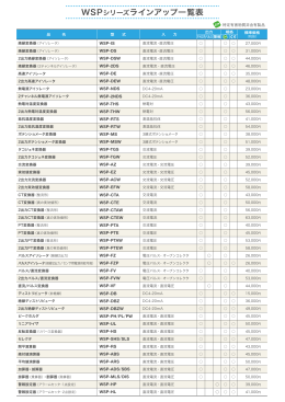 WSPシリーズラインアップ一覧表