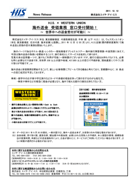 海外送金 受領業務 窓口受付開始！