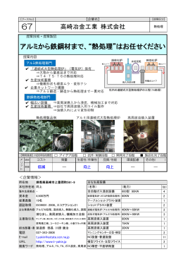 アルミから鉄鋼材まで、“熱処理”はお任せください（PDF：452KB）