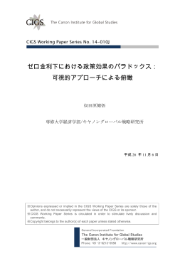 ゼロ金利下における政策効果のパラドックス： 可視的アプローチによる俯瞰