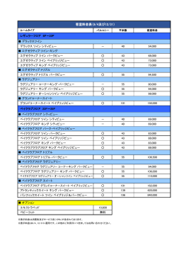 客室料金表（8/4及び12/31）