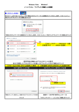 ①ロビーなど「FREE SPOT」を選択した場合 ②客室階「GREEN