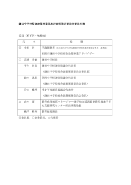 鎌田中学校校舎改築事業基本計画等策定委員会委員名簿