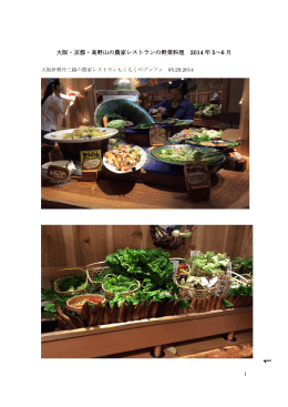 大阪・京都・高野山の農家レストランの野菜料理 2014 年 5～6 月