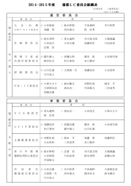 2014－15年度組織図