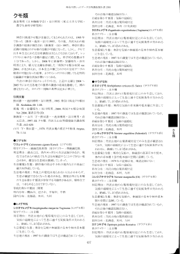 神奈川県 レッドデータ クモ類 池田博明・谷川明男 【pdfファイル】