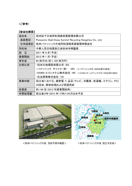 【新会社概要】 会社名 杭州松下大地同和頂峰資源