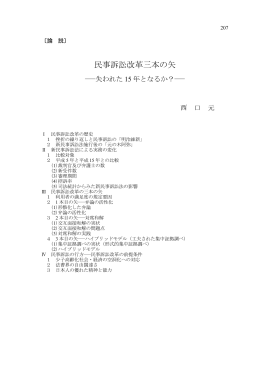 民事訴訟改革三本の矢 ―失われた15年となるか？