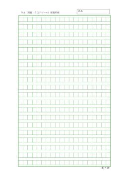 作文（課題：自己アピール）原稿用紙 20 &times; 20 氏名