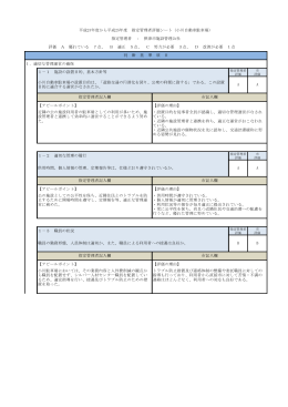 1．適切な管理運営の確保 【アピールポイント】 【評価の理由】 1