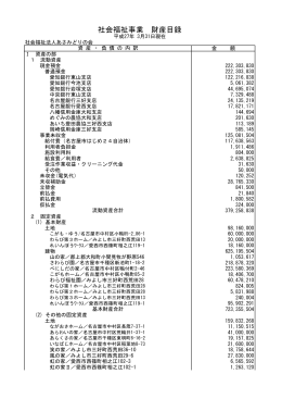 平成26年度末現在財産目録