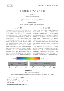生態環境としての光の計測