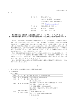 第三者割当による新株式（金銭出資およびデット