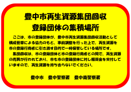 豊中市再生資源集団回収 登録団体の集積場所